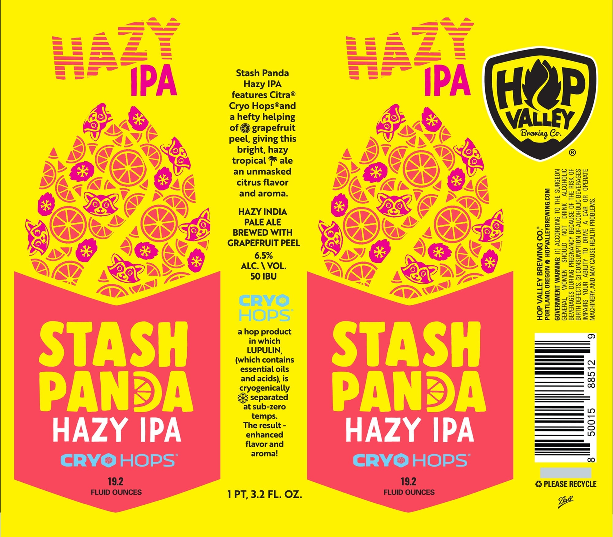 Stash Panda Hazy IPA by Hop Valley Brewing Co. - beer label