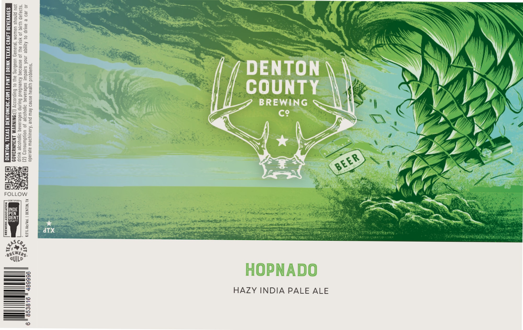 Hopnado by Denton County Brewing Co. - beer label