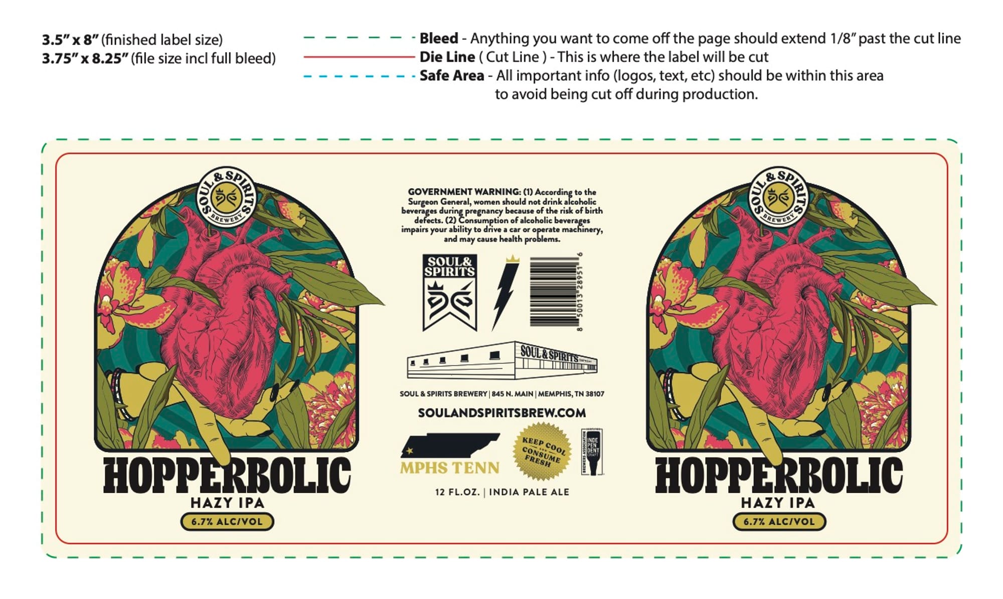 Hopperbolic by Soul & Spirits Brewery - beer label