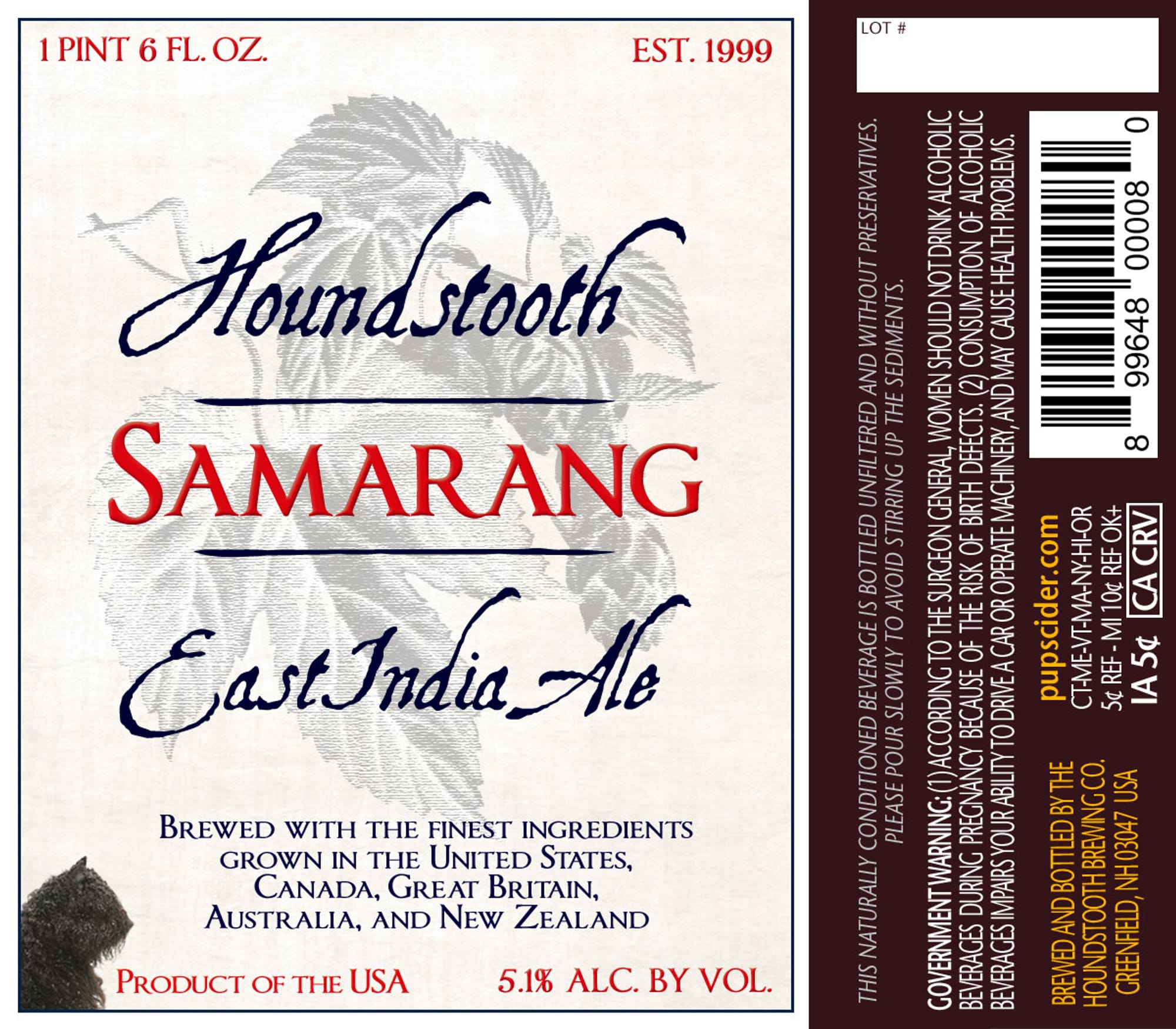 Samarang East India Ale by Houndstooth Beer Co. - beer label