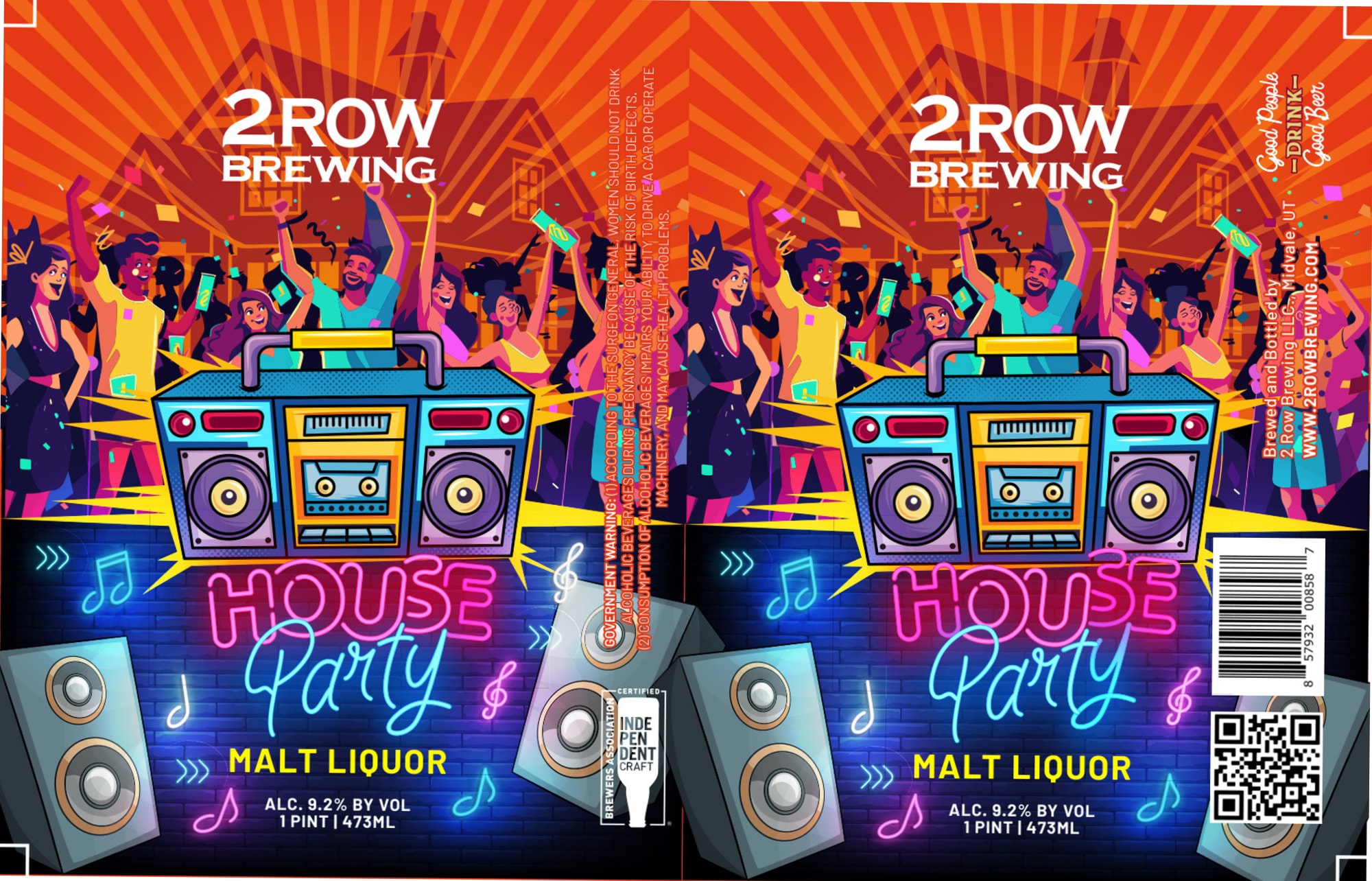 House Party by 2 Row Brewing - beer label