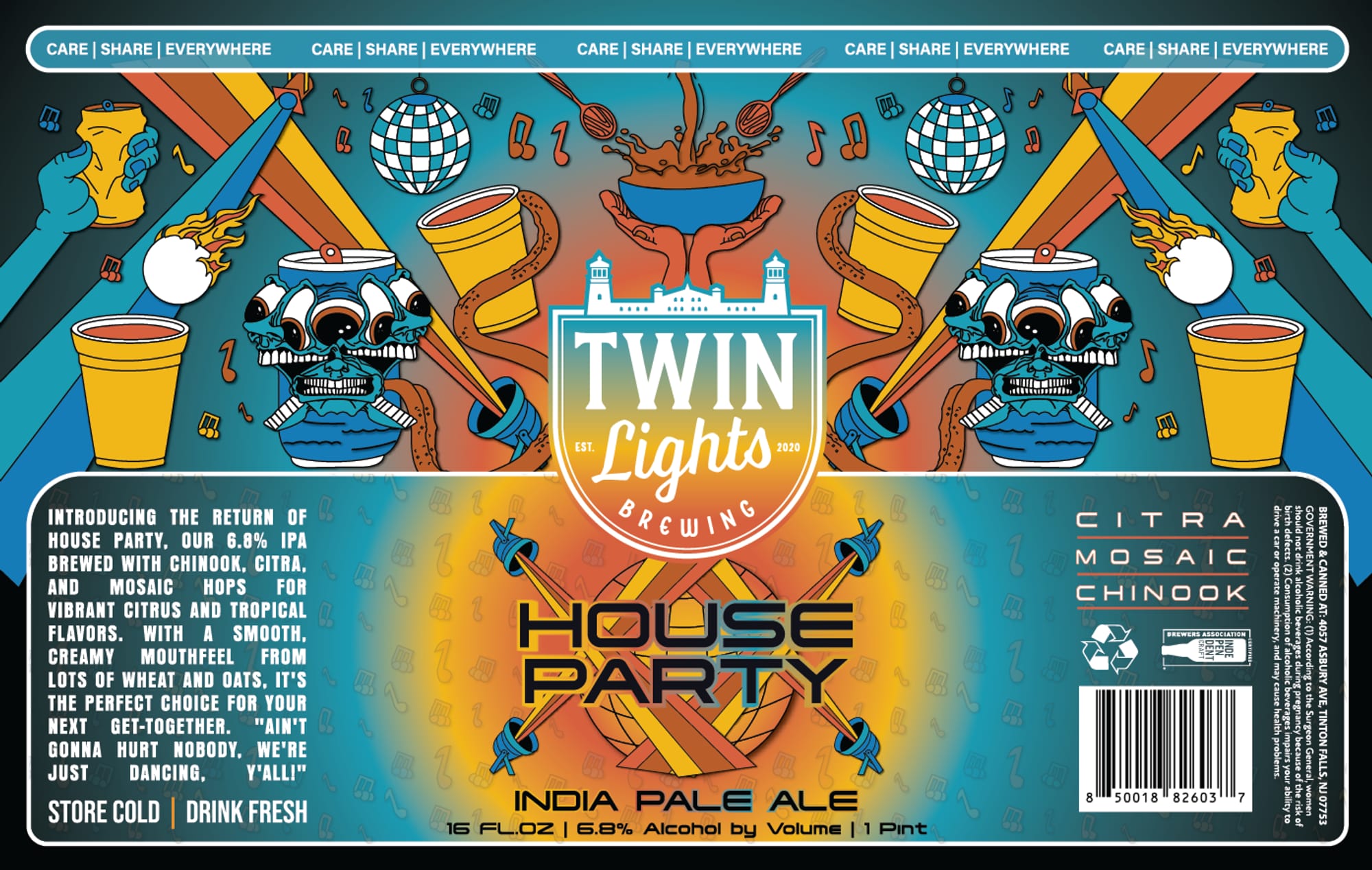 House Party by Twin Lights Brewing - beer label