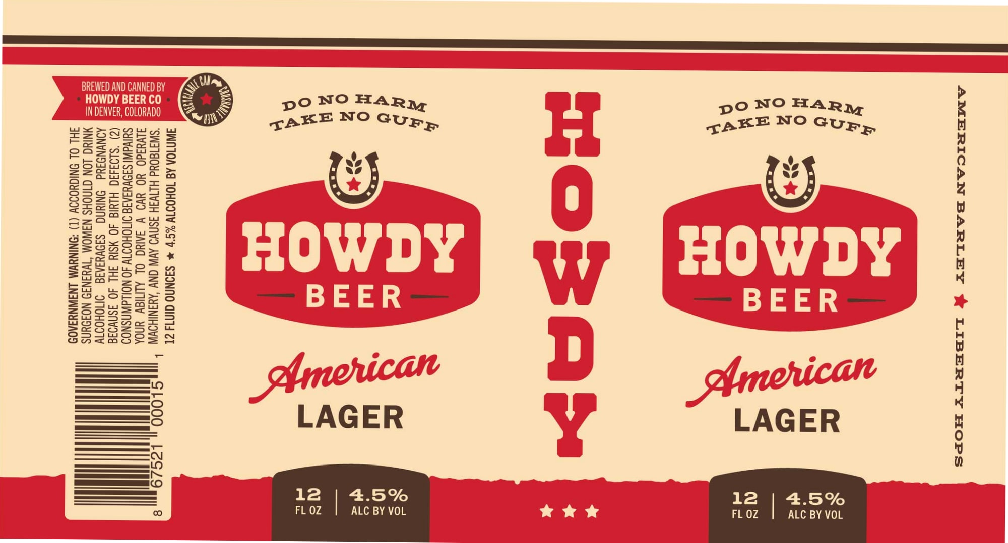 HOWDY AMERICAN LAGER - beer label
