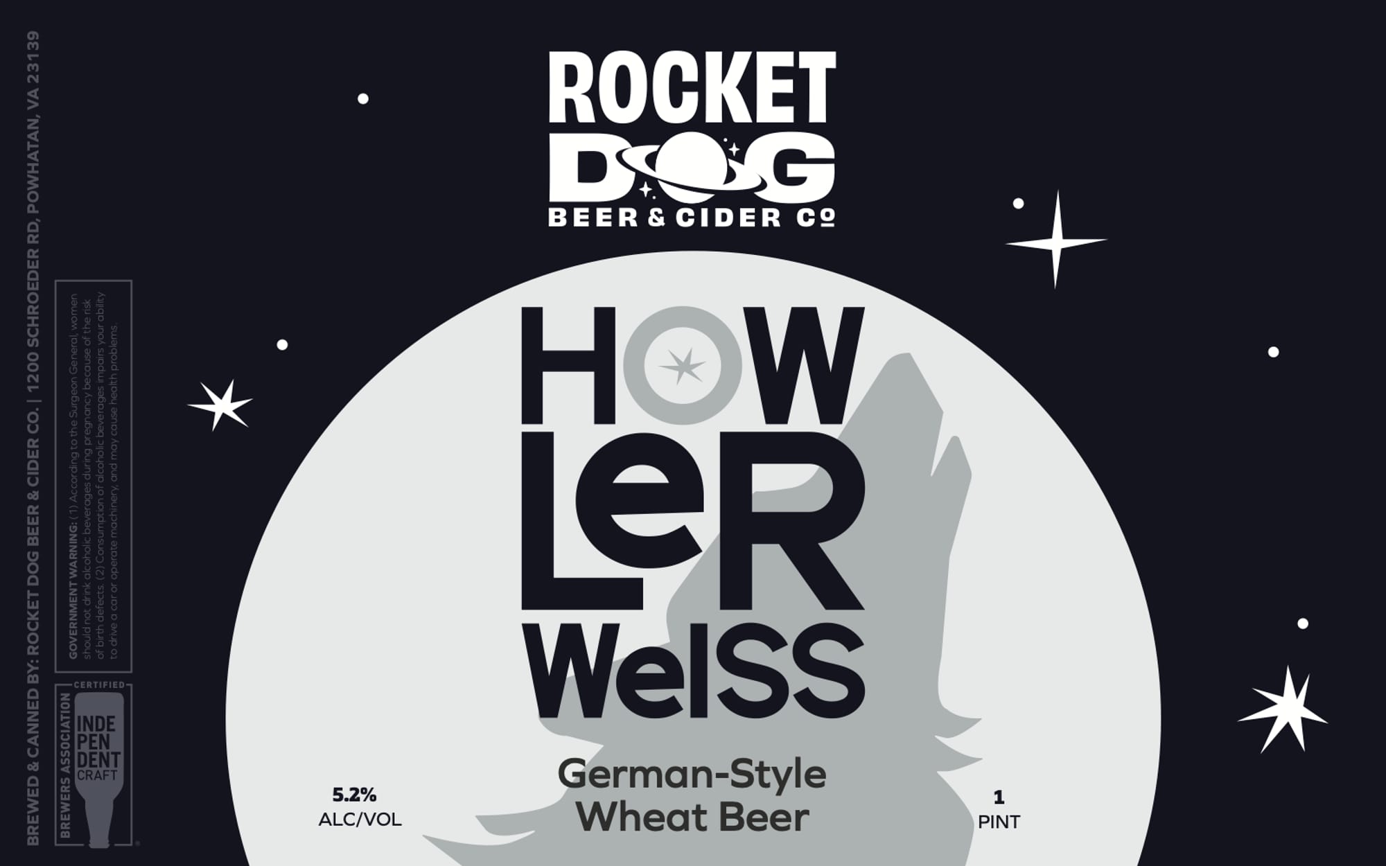 Howler Weiss by Rocket Dog Beer & Cider Co. - beer label