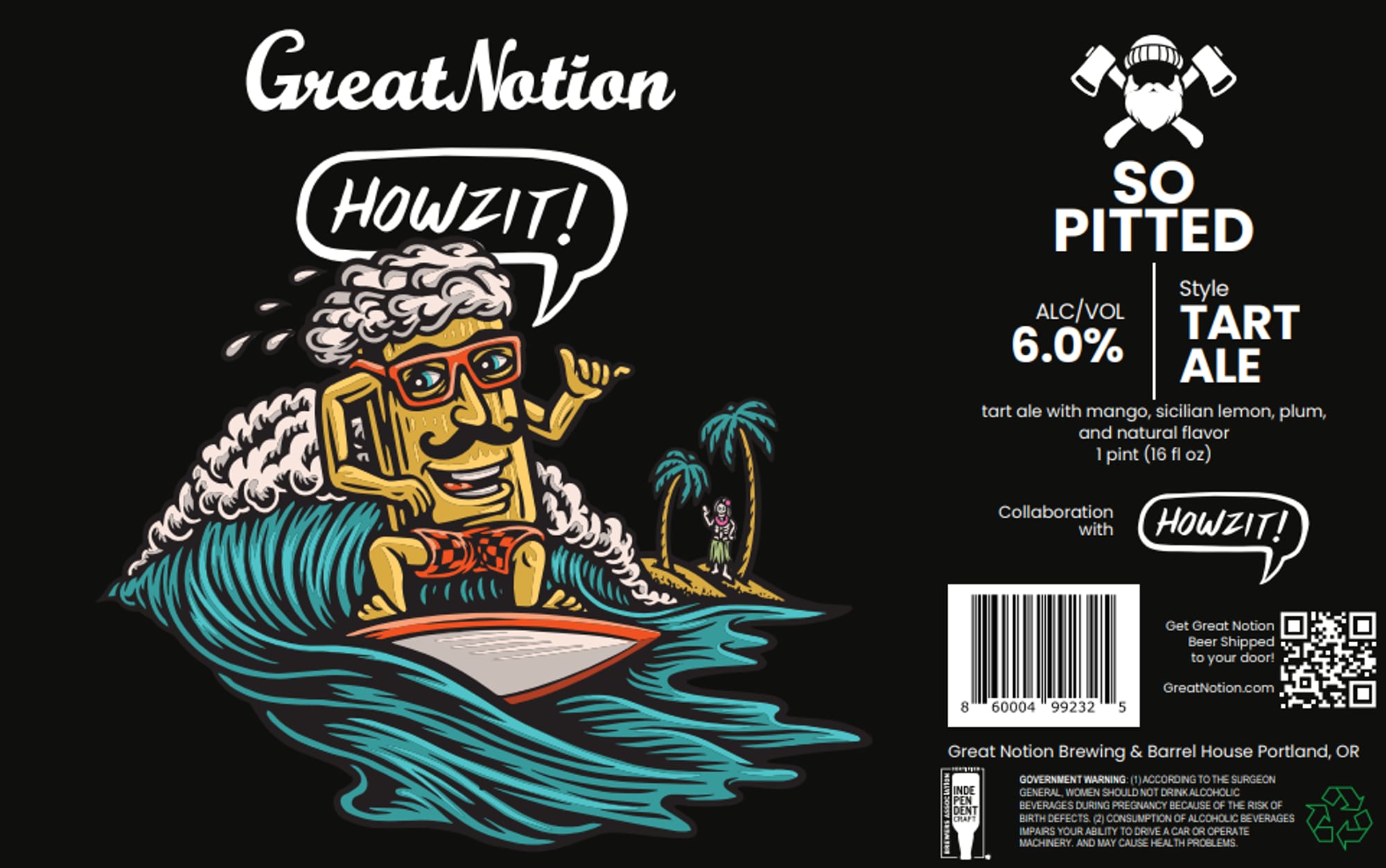 Howzit! by Great Notion Brewing & Barrel House - beer label