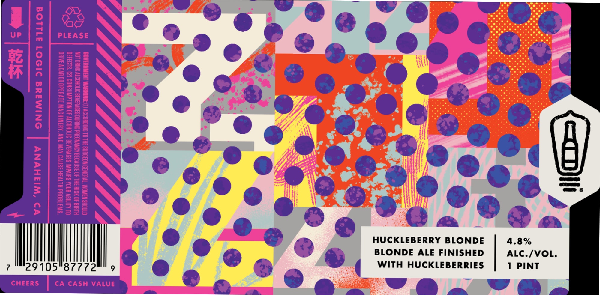 Huckleberry Blonde by Logic Brewing - beer label