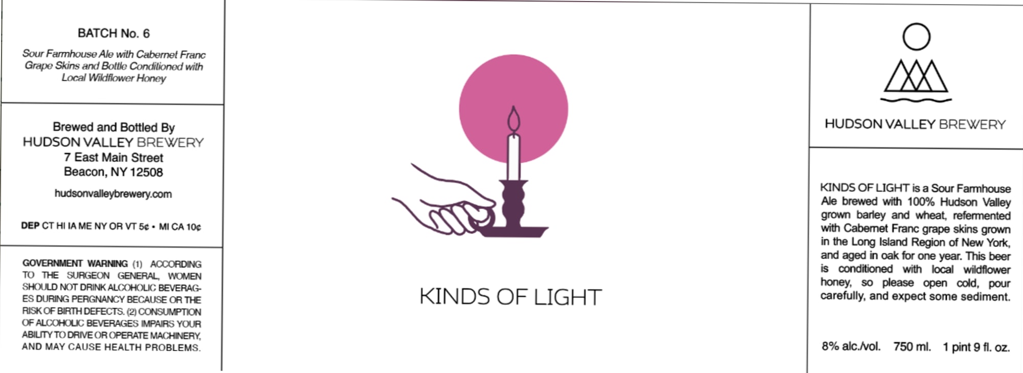 Kinds of Light by Hudson Valley Brewery - beer label