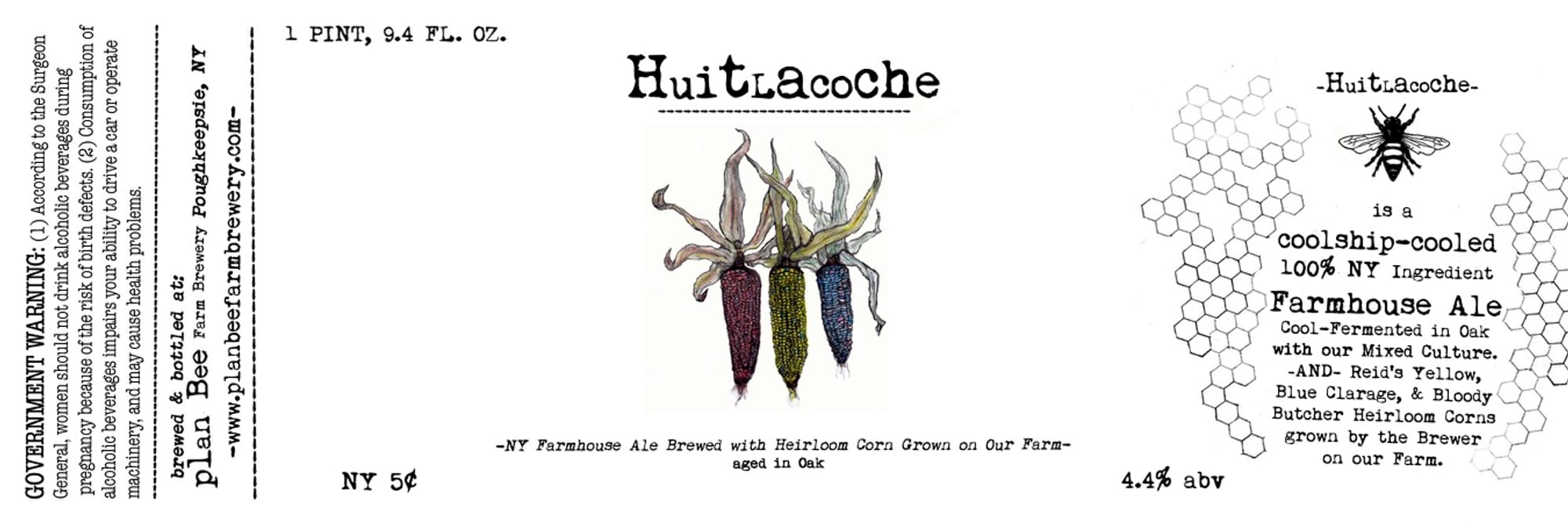 Huitlecoche by Plan Bee Farm Brewery - beer label