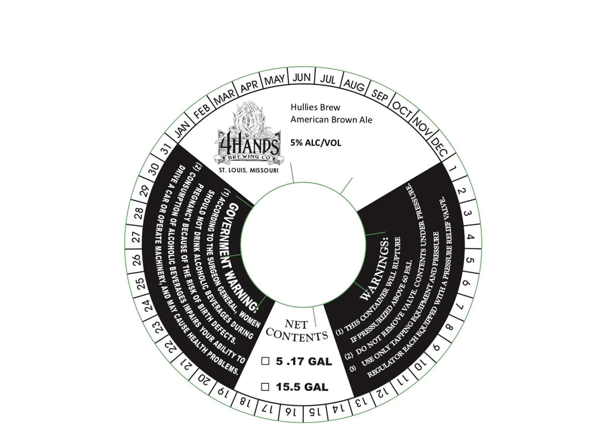 Hullies Brew by Hands Brewing Co. - beer label
