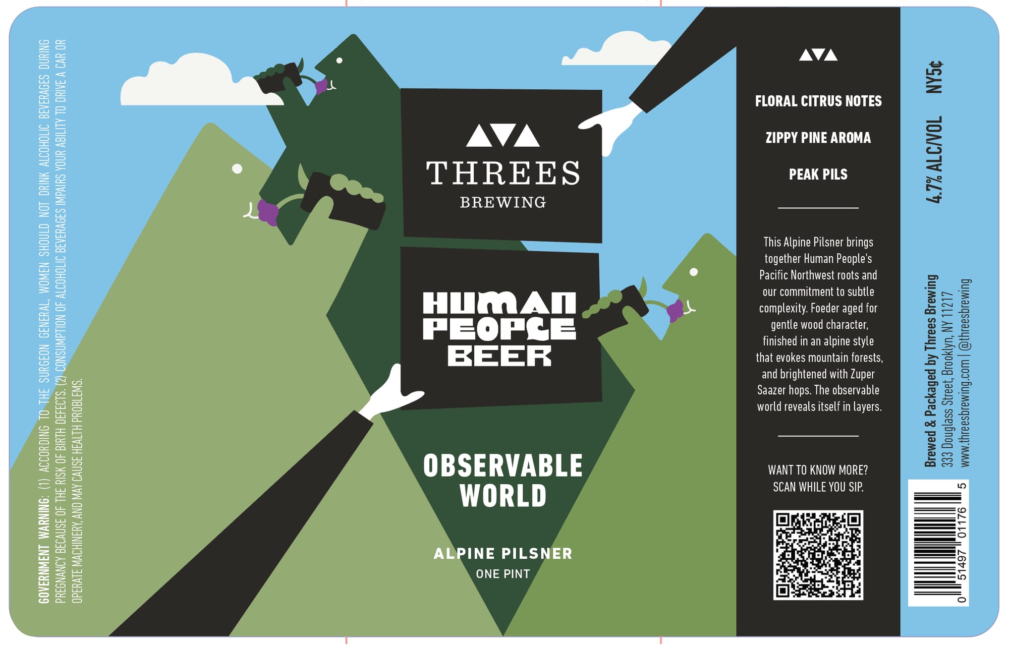Human People Observable World by Threes Brewing - beer label