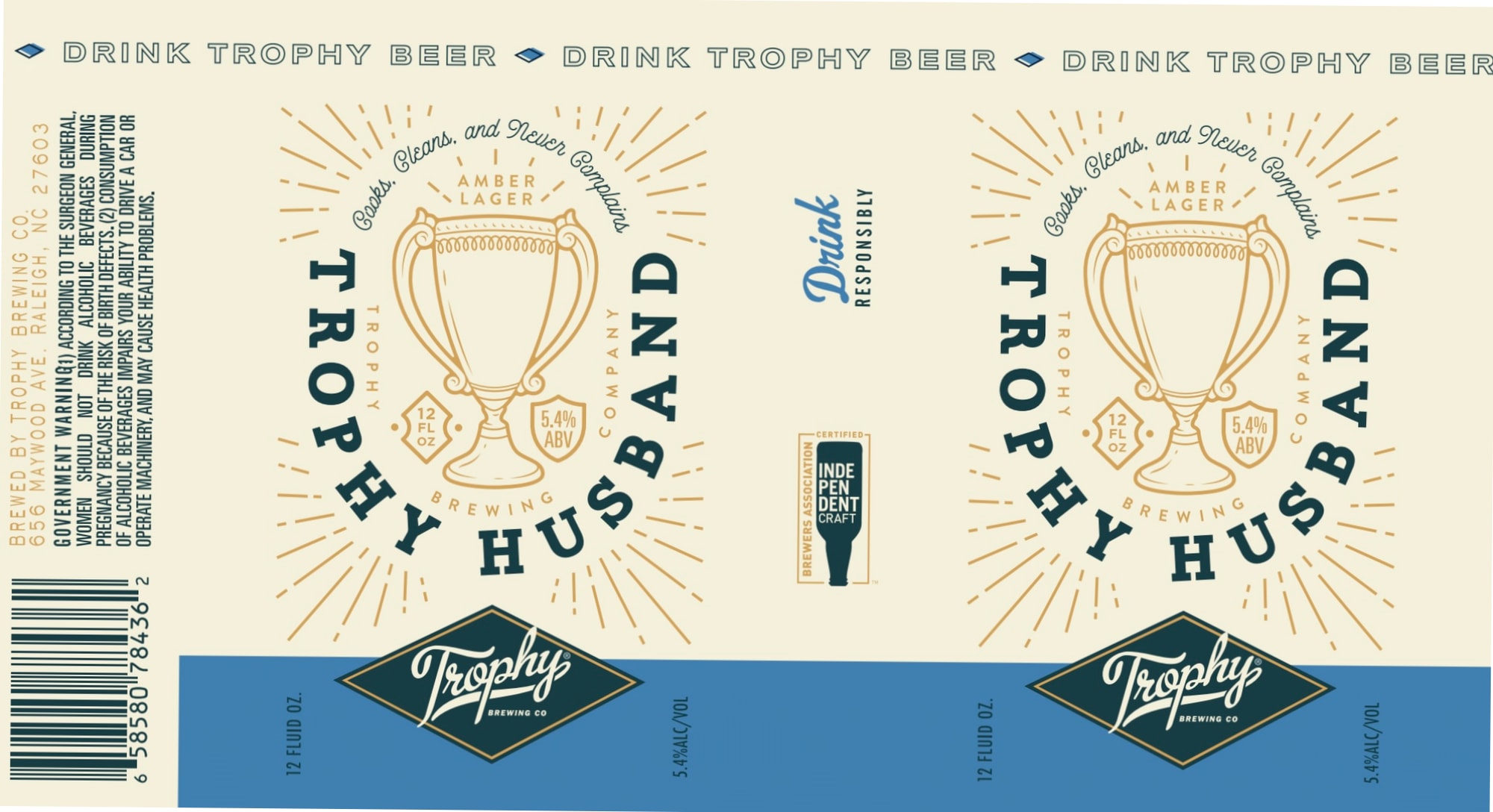 Husband’s Trophy Amber Lager by Trophy Brewing Co. - beer label