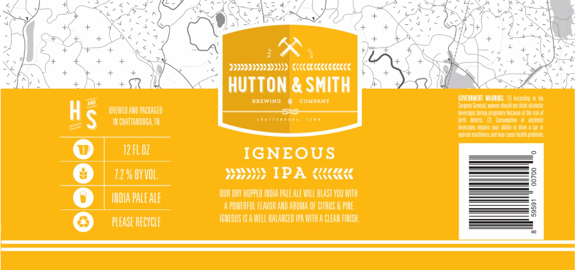 Igneous by Hutton & Smith Brewing Company - beer label