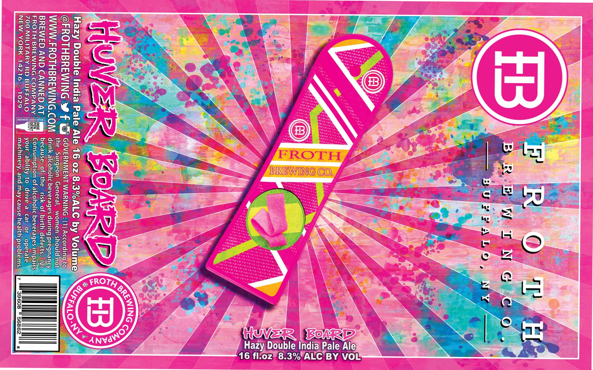 Huver Board by Froth Brewing Co. - beer label