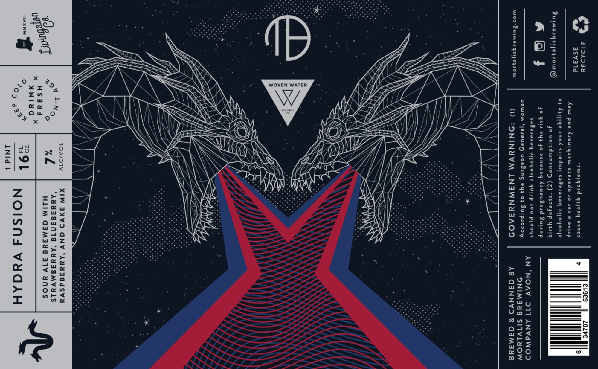 Hydra Fusion by Mortalis Brewing - beer label