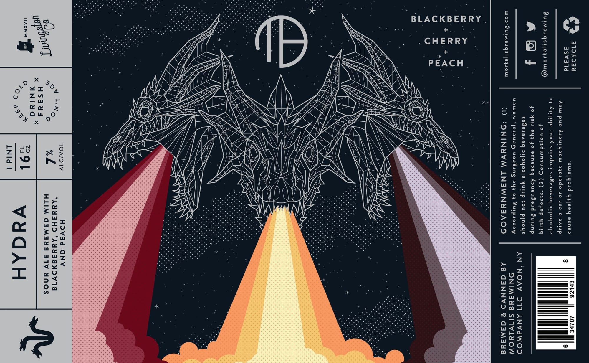 Hydra by Mortalis Brewing - beer label