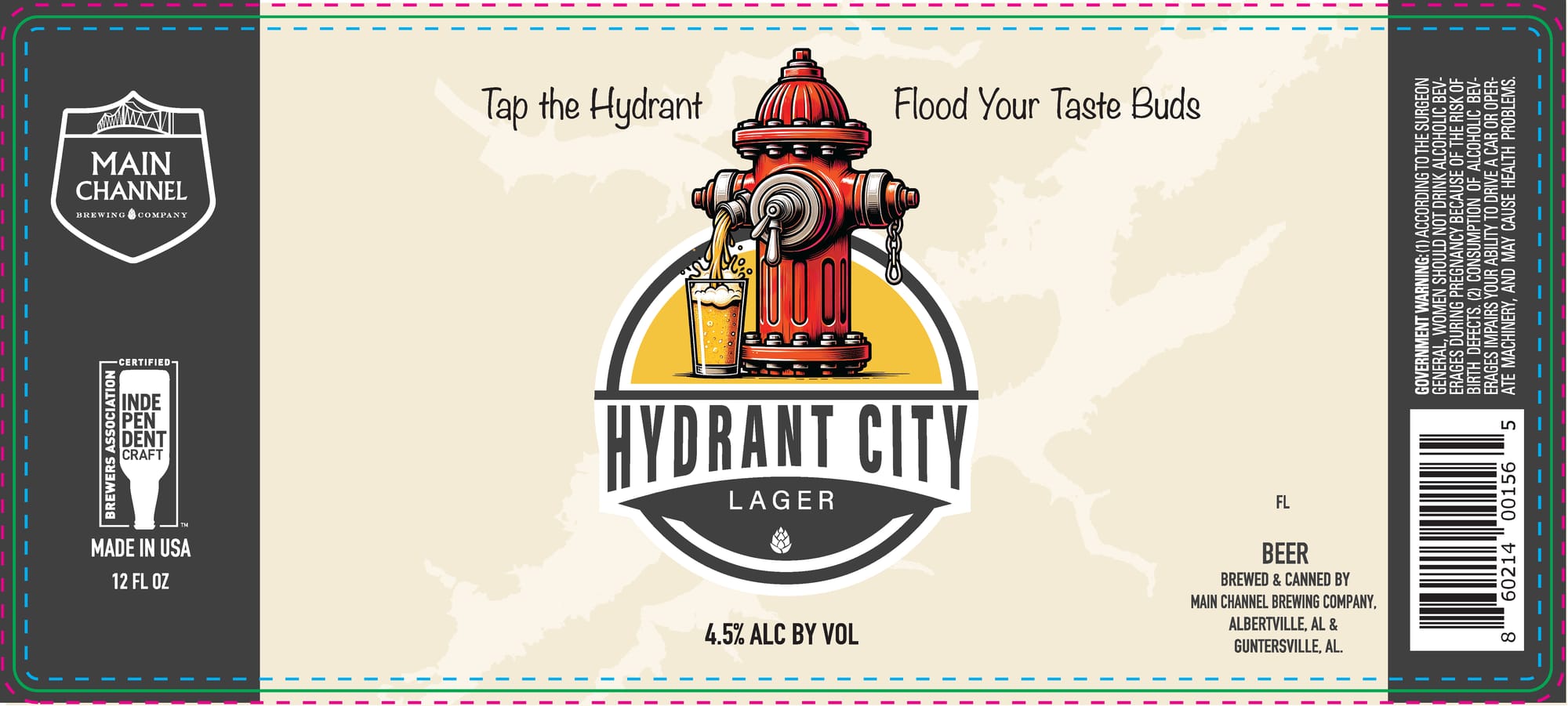 Hydrant City Lager by Main Channel Brewing Company - beer label