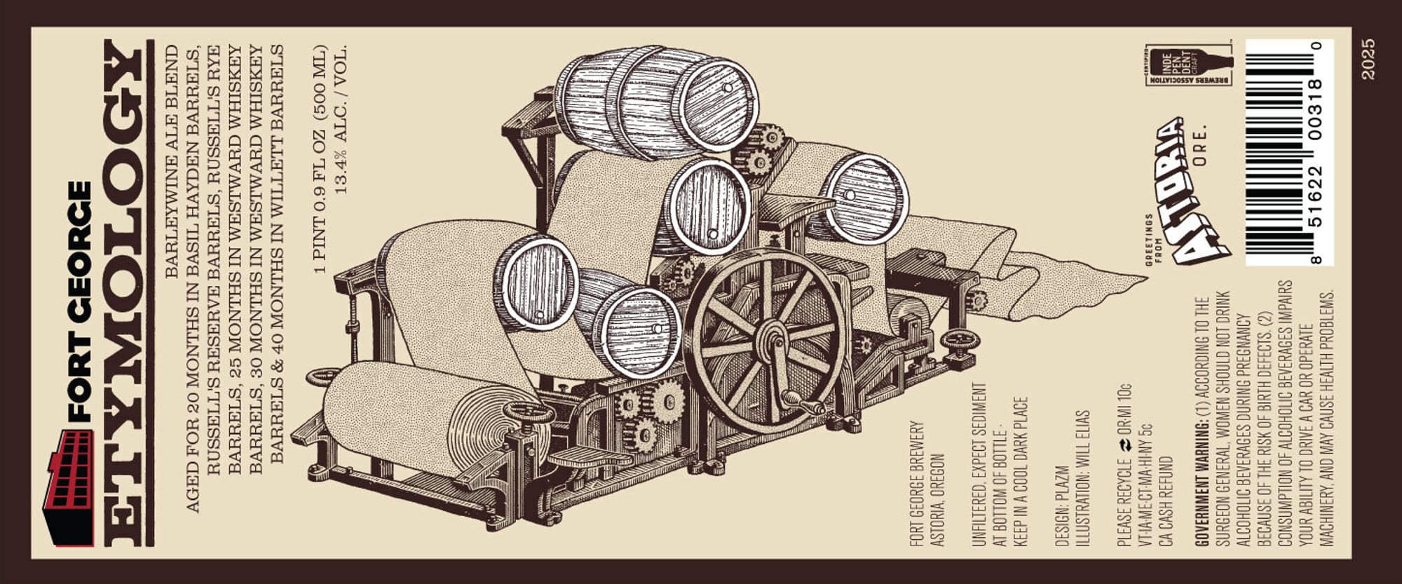 Hymology by Fort George Brewery - beer label