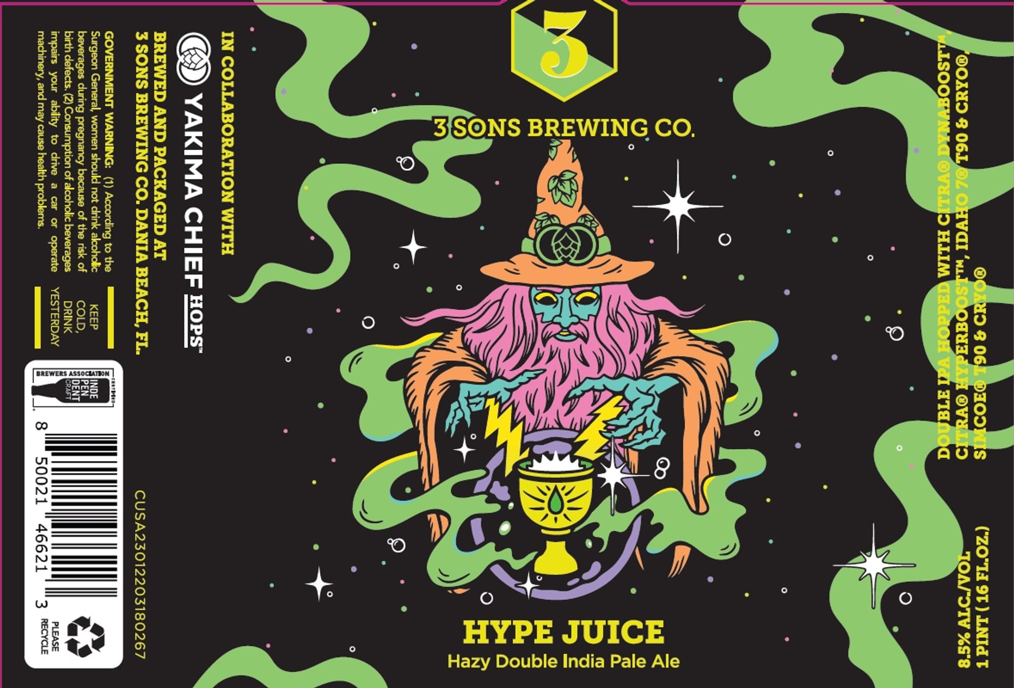 Hype Juice by 3 Sons Brewing Co. - beer label