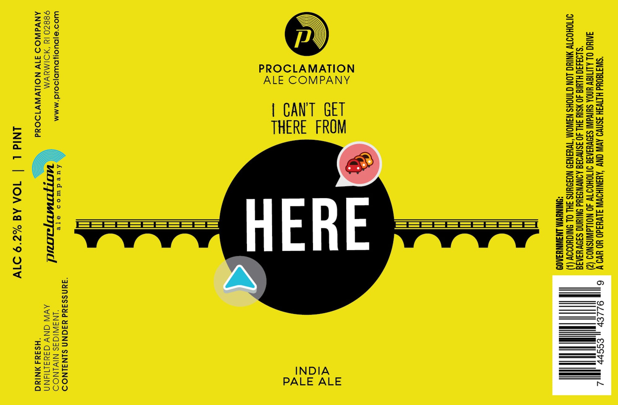 I Can’t Get There From Here by Proclamation Ale Company - beer label