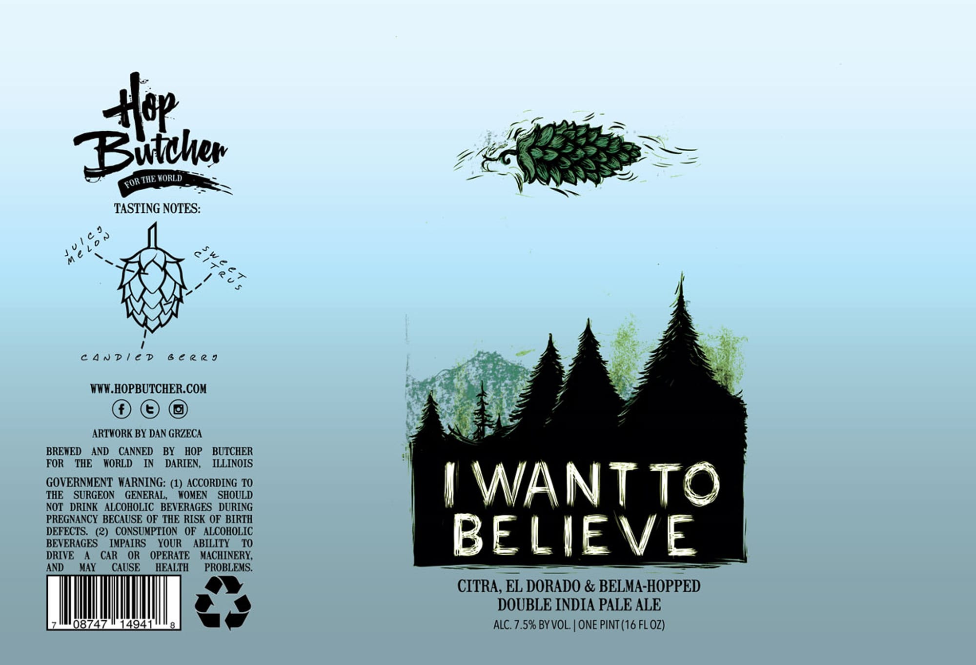 I Want To Believe by Hop Butcher For The World - beer label