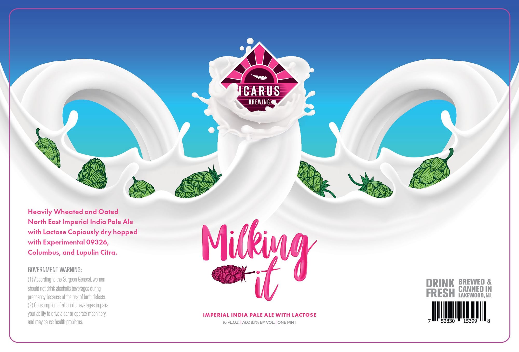 Milking It by Icarus Brewing - beer label
