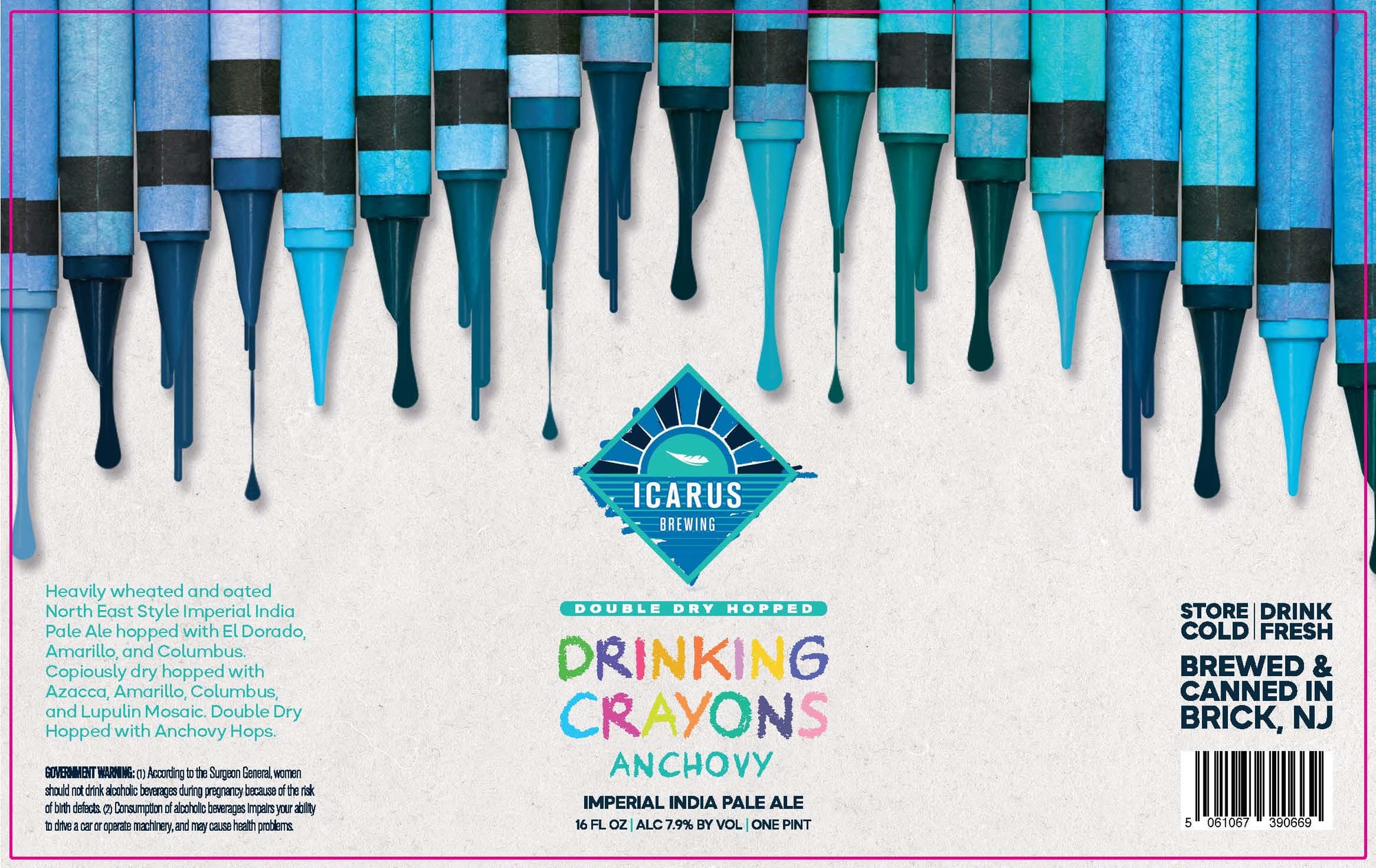 Drinking Crayons Anchovy by Icarus Brewing - beer label