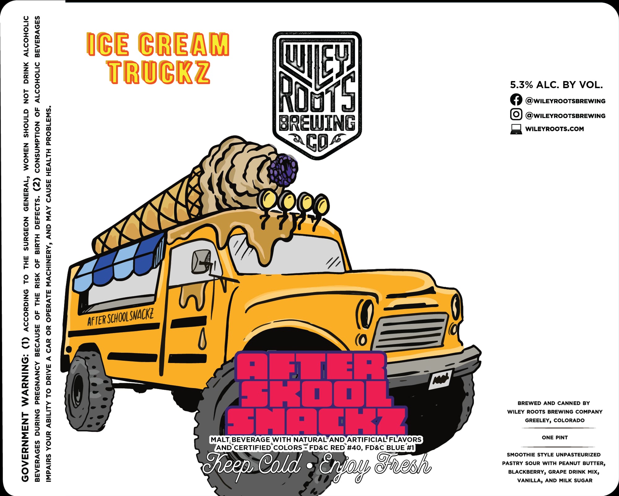 Ice Cream Truckz by Wiley Roots Brewing Company - beer label