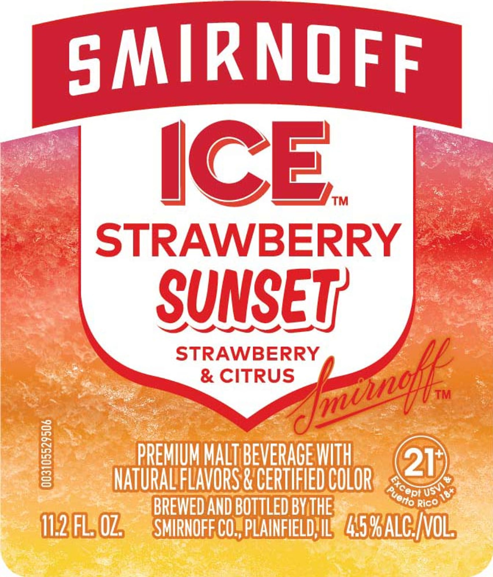 Ice Strawberry Sunset by Smirnoff - beer label