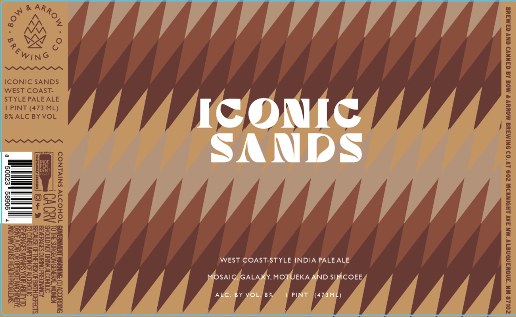 Iconic Sands by Bow & Arrow Brewing Co. - beer label
