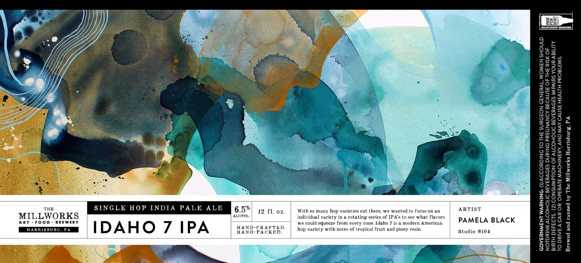 Idaho 7 IPA by Millworks Art + Pour - beer label