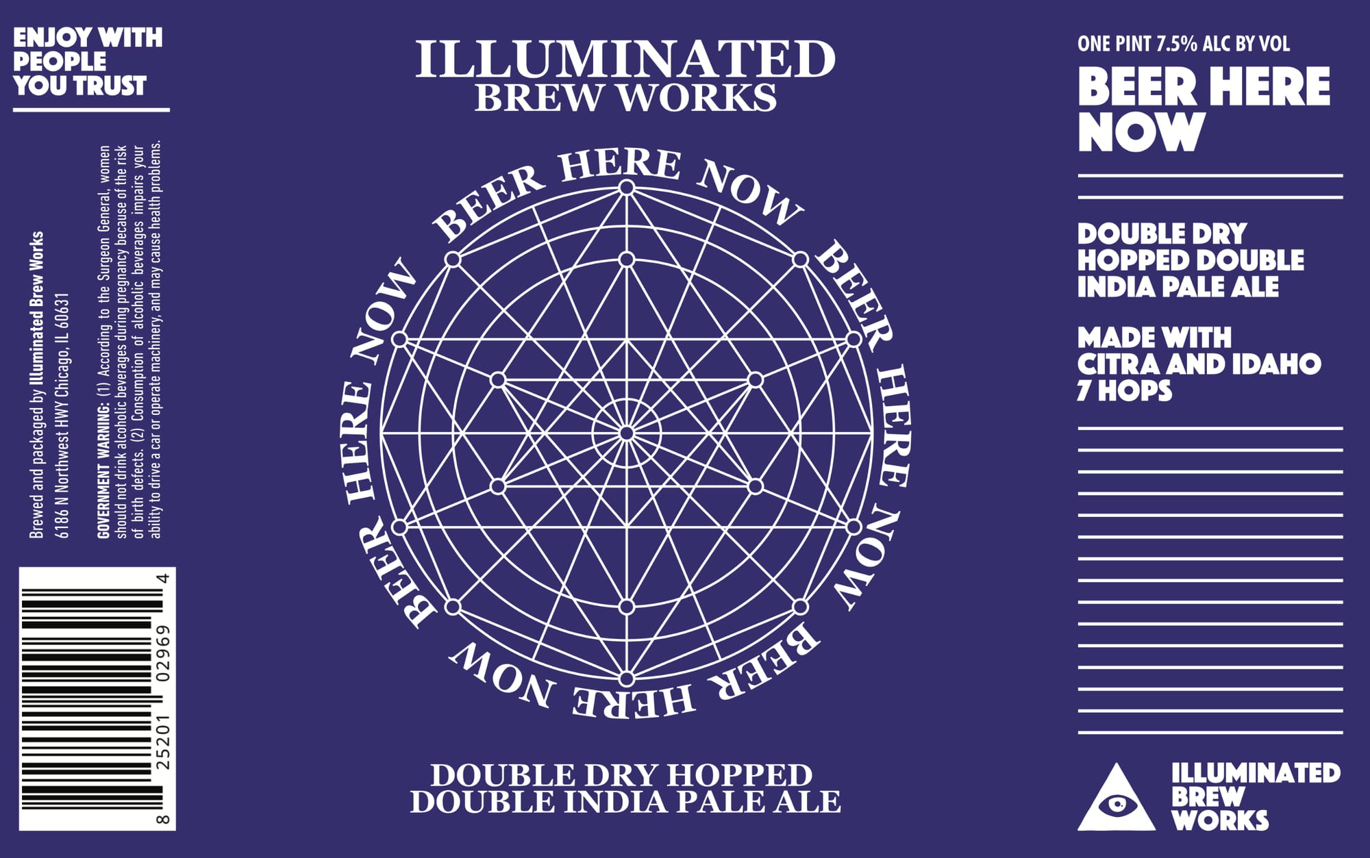 Beer Here Now by Illuminated Brew Works - beer label