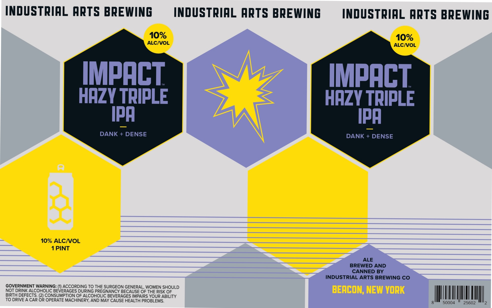 Impact Hazy Triple IPA by Industrial Arts Brewing - beer label