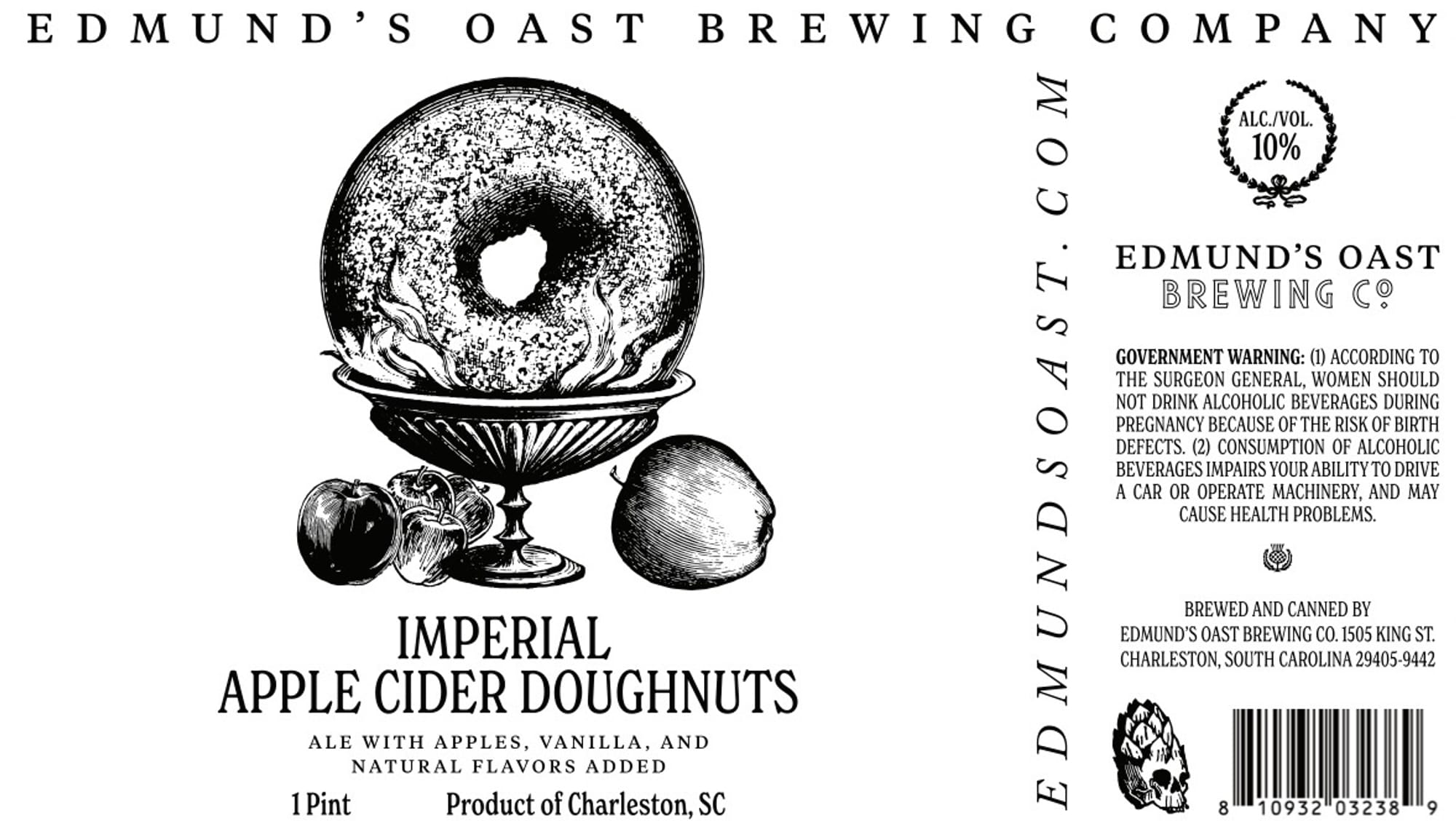 Imperial Apple Cider Doughnuts by Edmund’s Oast Brewing Co. - beer label