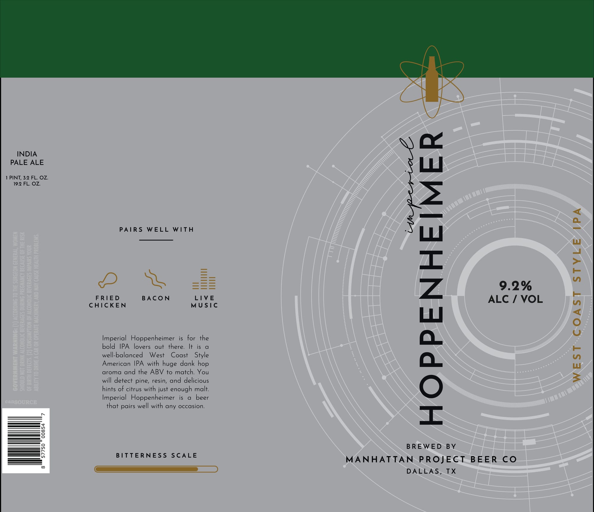 Imperial Hoppenheimer by Manhattan Project Beer Co - beer label