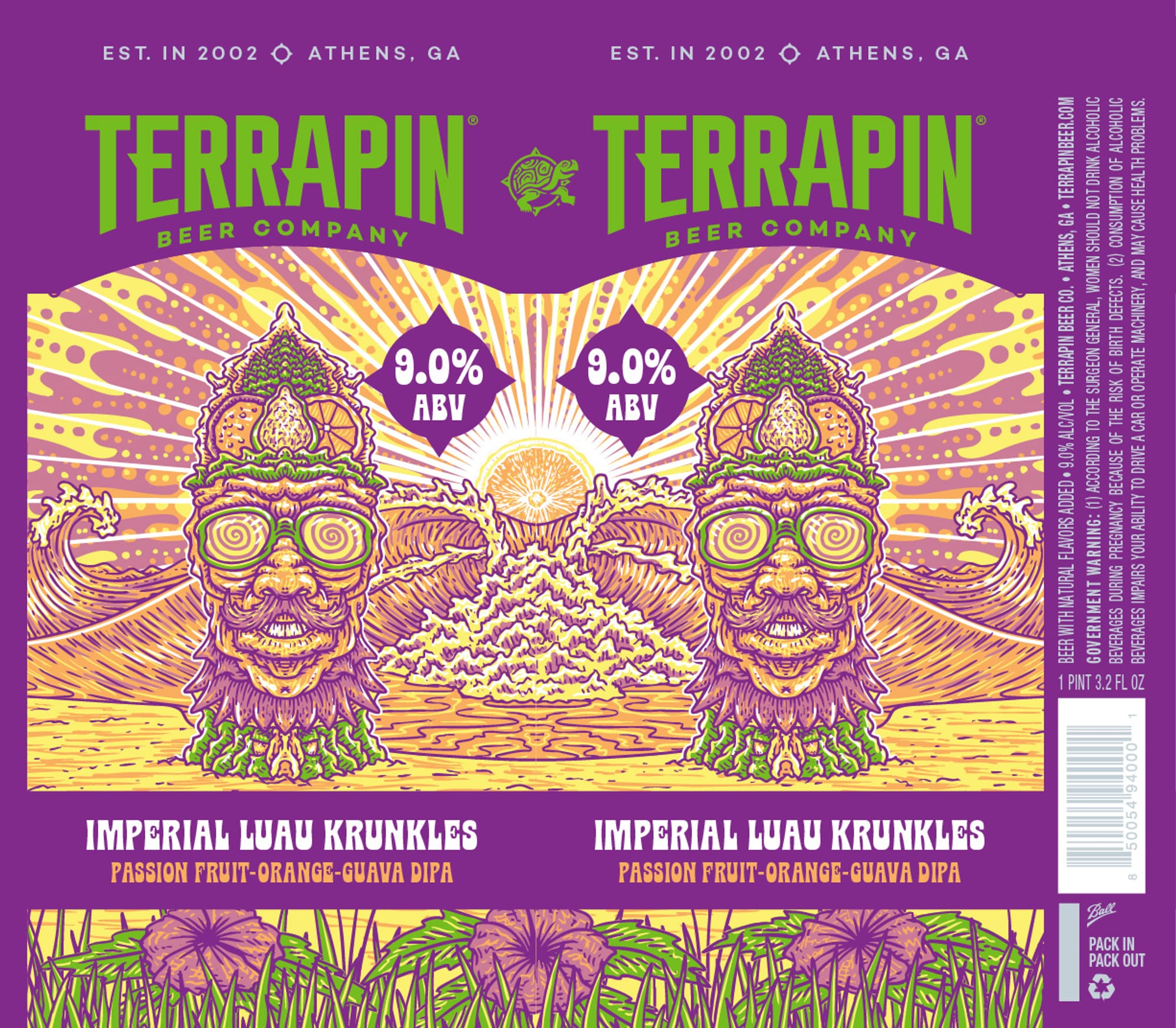 Imperial Luau Krunkles by Terrapin Beer Company - beer label