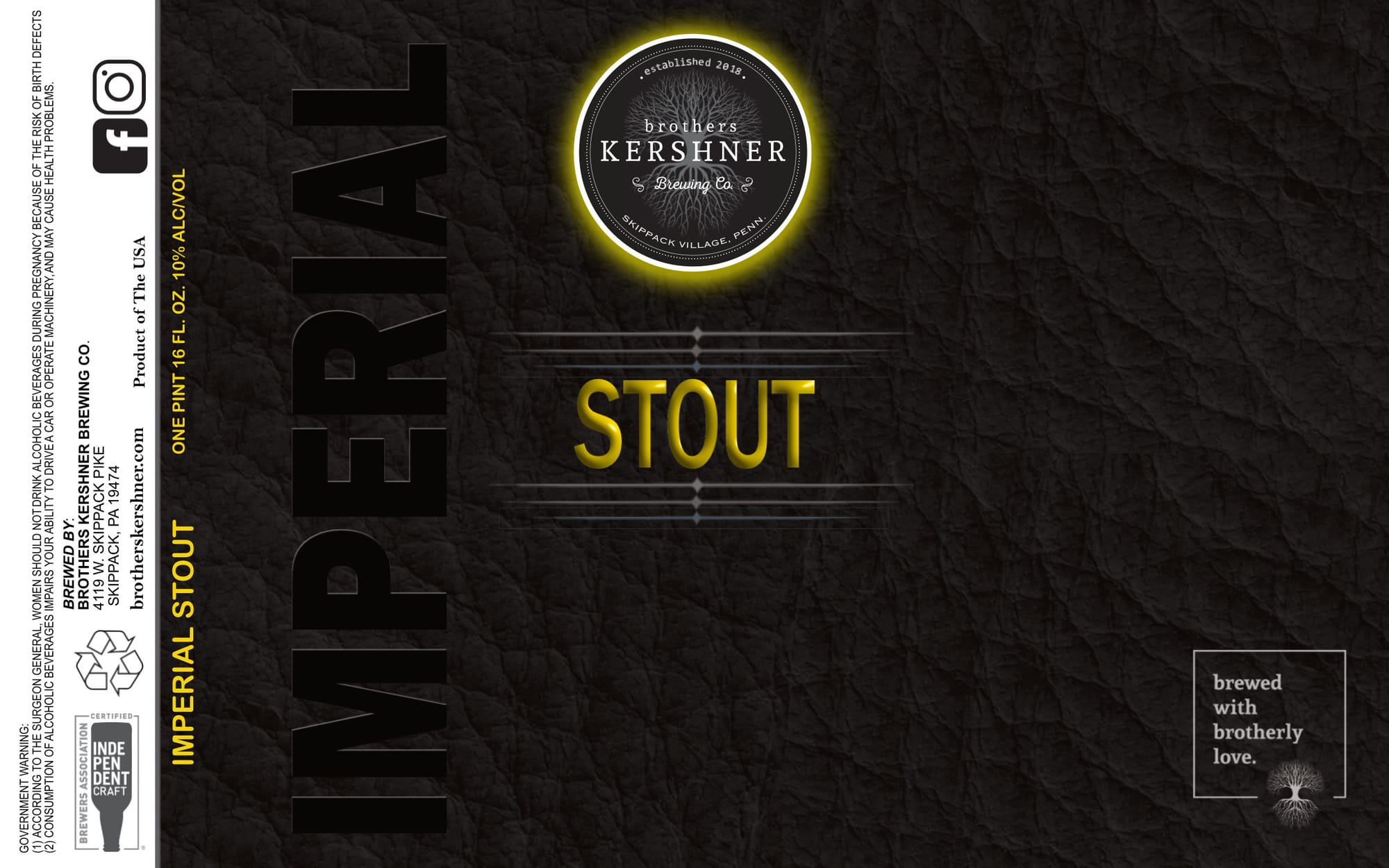 Imperial Stout by Kershner Brothers Brewing Co. - beer label