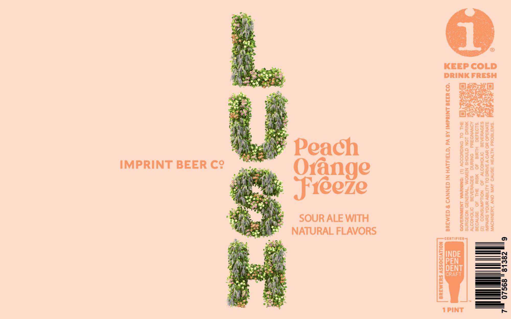Peach Orange Freeze by Imprint Beer Co. - beer label