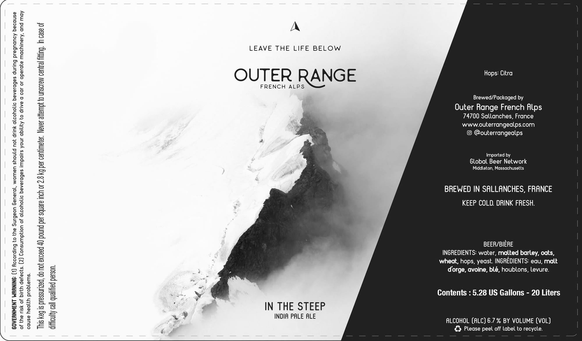 In The Steep by Outer Range - beer label