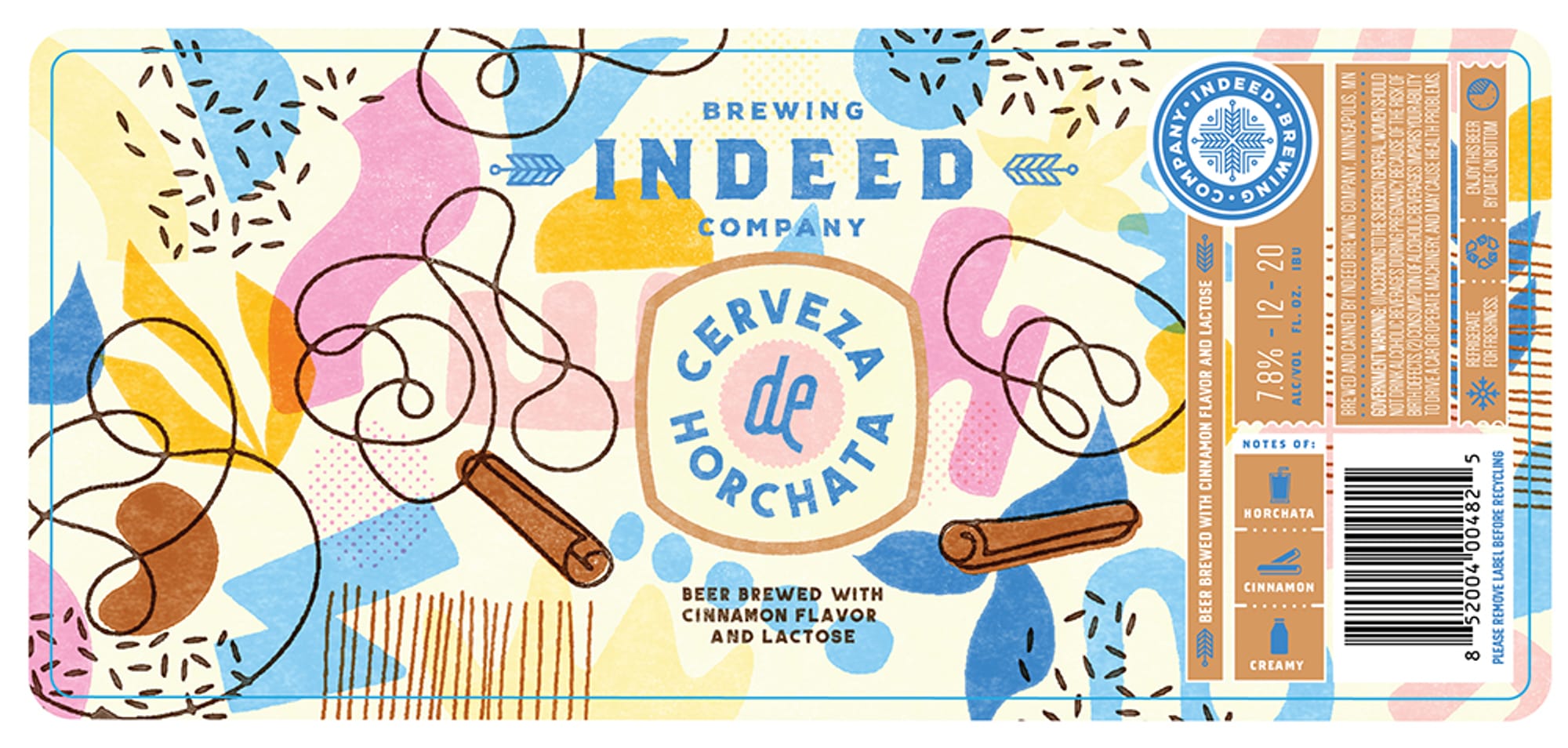 Cerveza de Horchata by Indeed Brewing Company - beer label