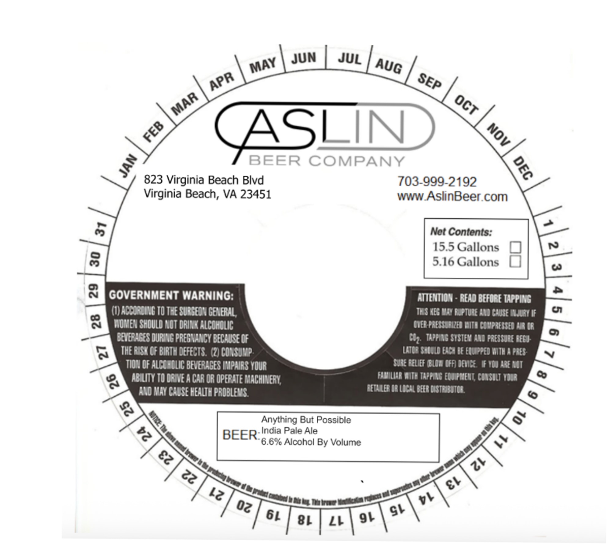India Pale Ale by Aslin Beer Company - beer label
