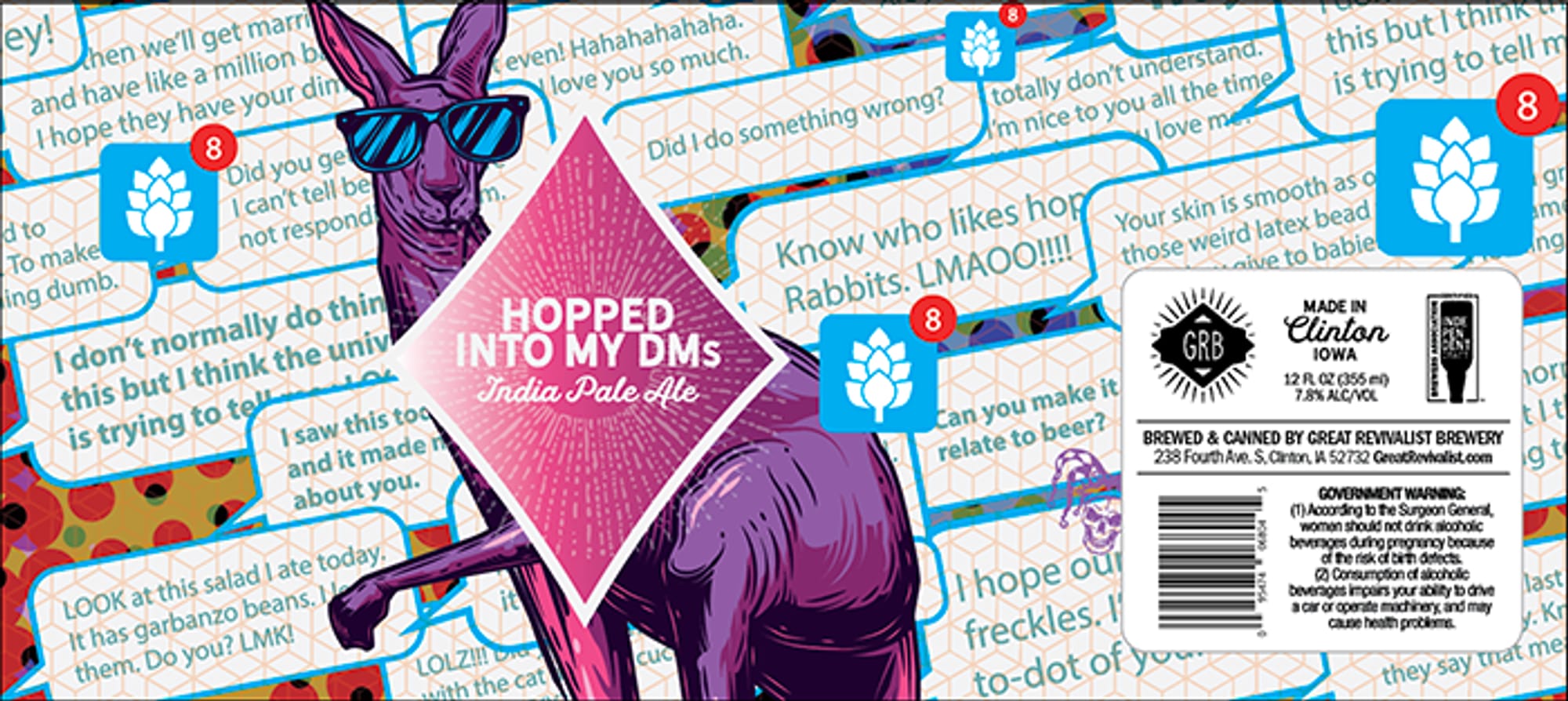 Hopped Into My DMs by Great Revivalist Brewing - beer label