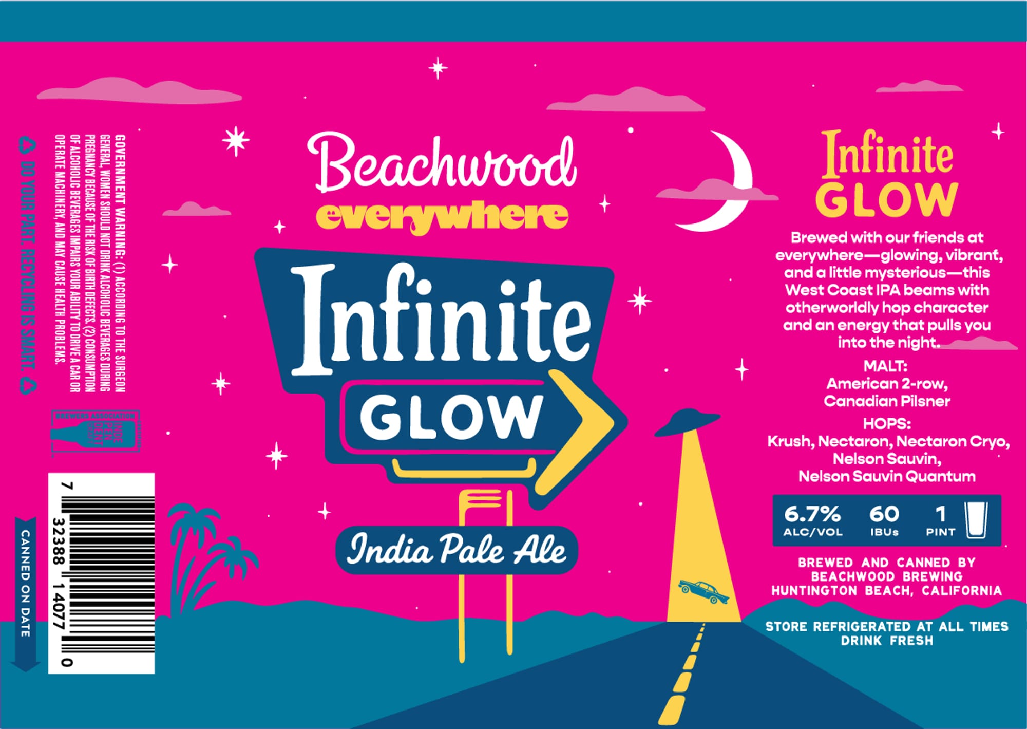 INFINITE GLOW by BEACHWOOD - beer label