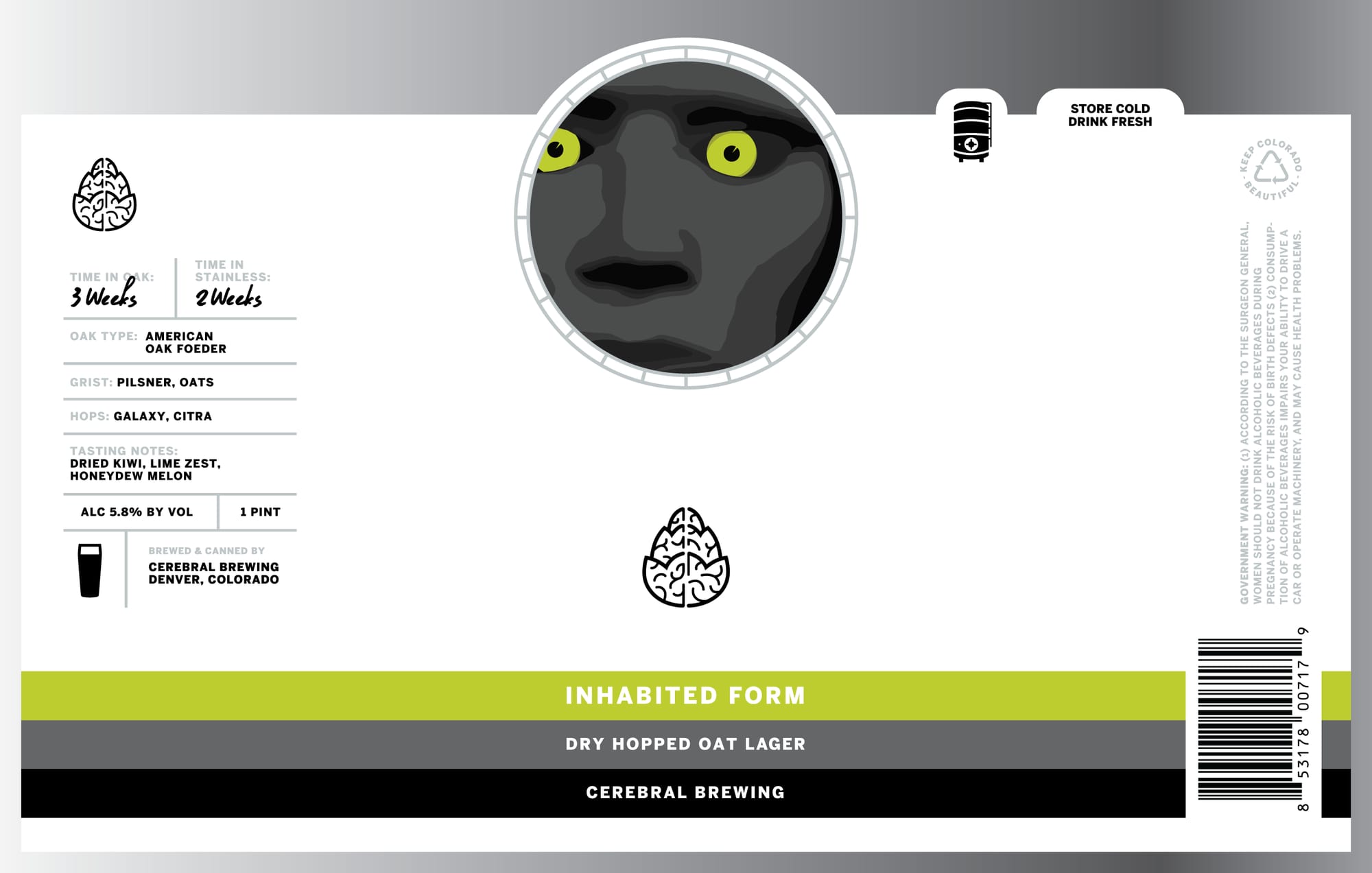 Inhabited Form by Cerebral Brewing - beer label