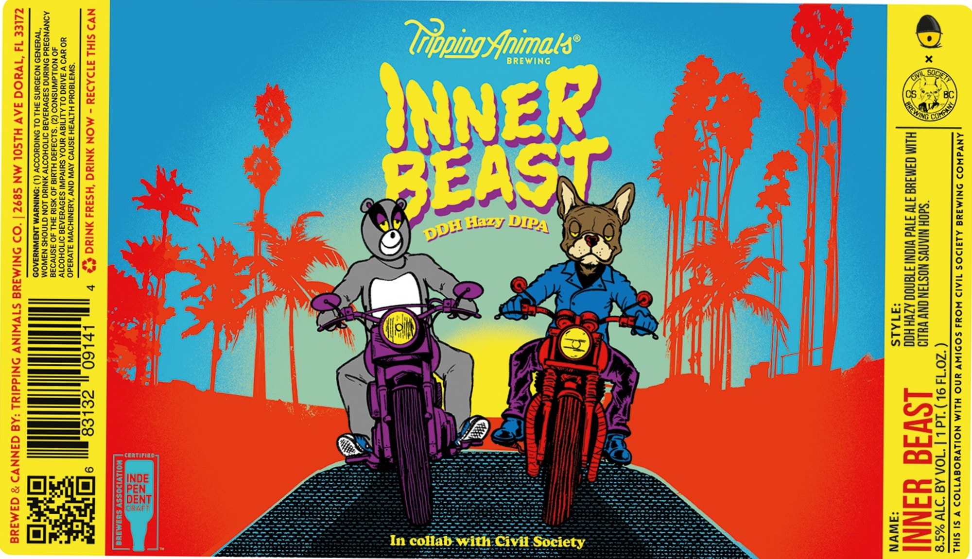 Inner Beast by Tripping Animals Brewing - beer label