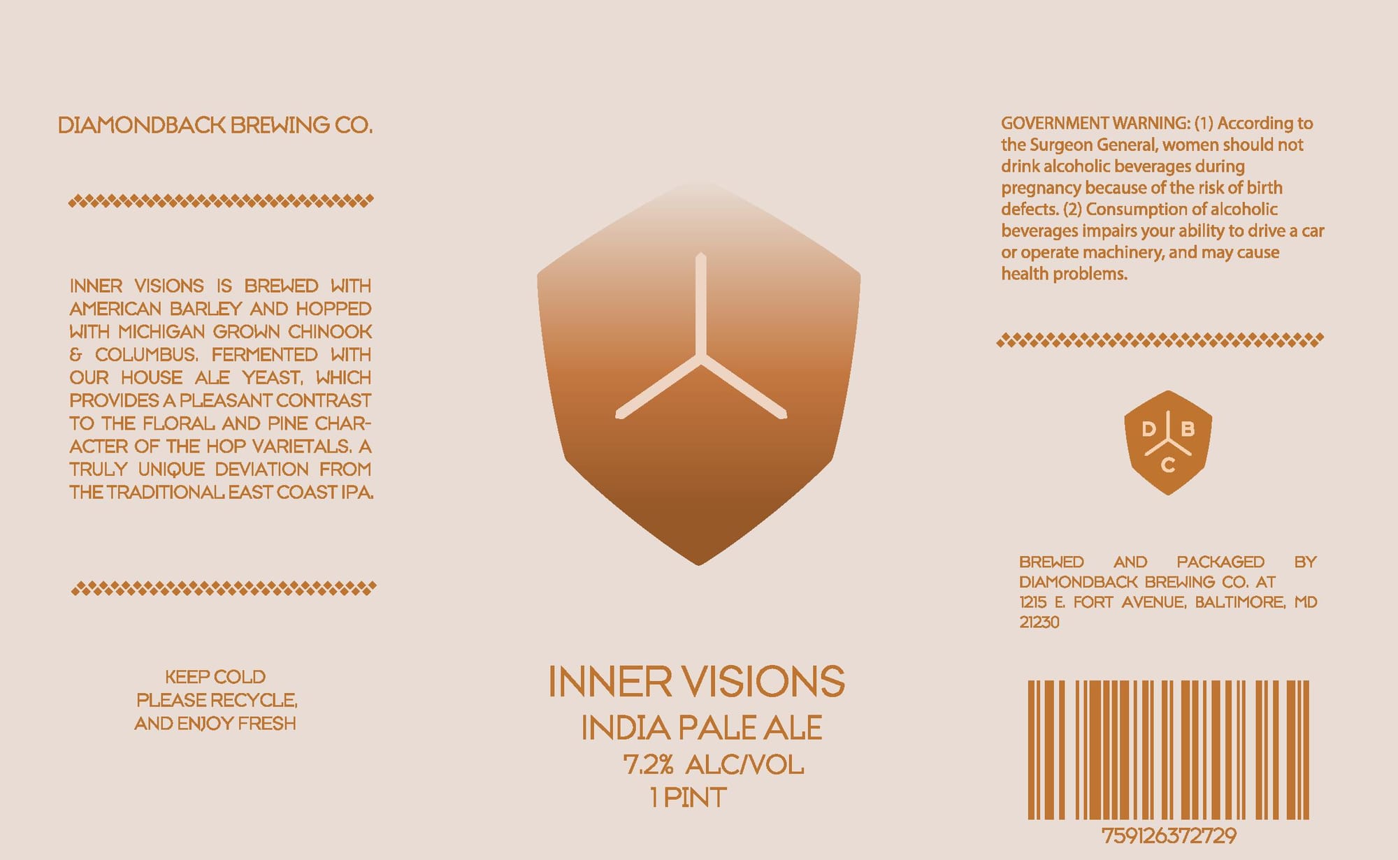 Inner Visions by Diamondback Brewing Co. - beer label