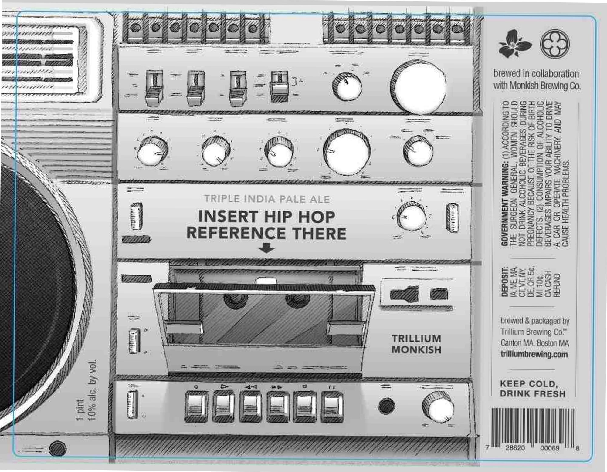 Insert Hip Hop There by Trillium Brewing - beer label