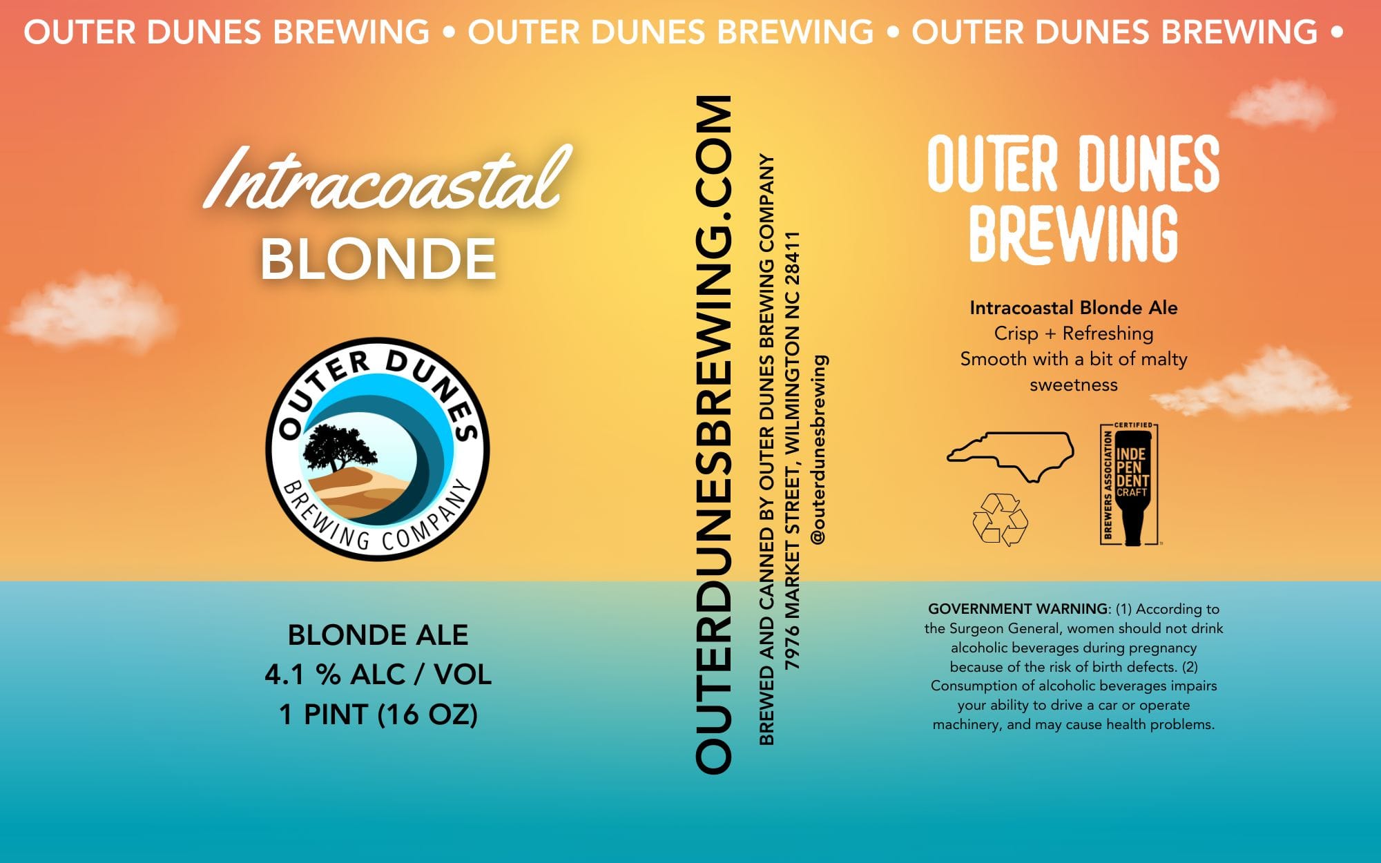 Intracostal Blonde Ale by Outer Dunes Brewing - beer label