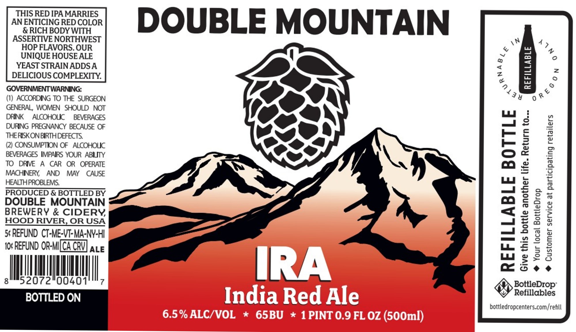 IRA India Red Ale by Double Mountain Brewery & Cidery - beer label