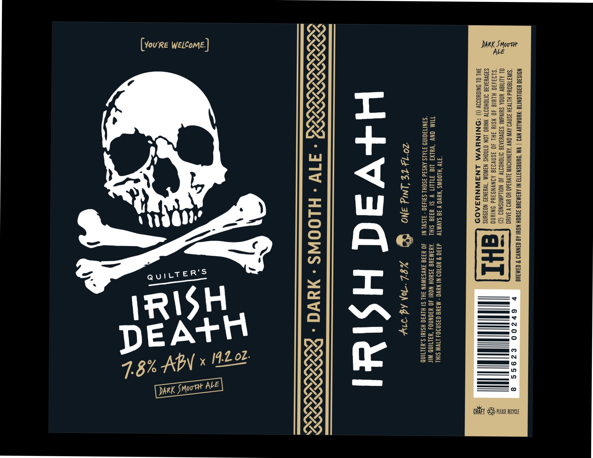 Irish Death by Iron Horse Brewery - beer label