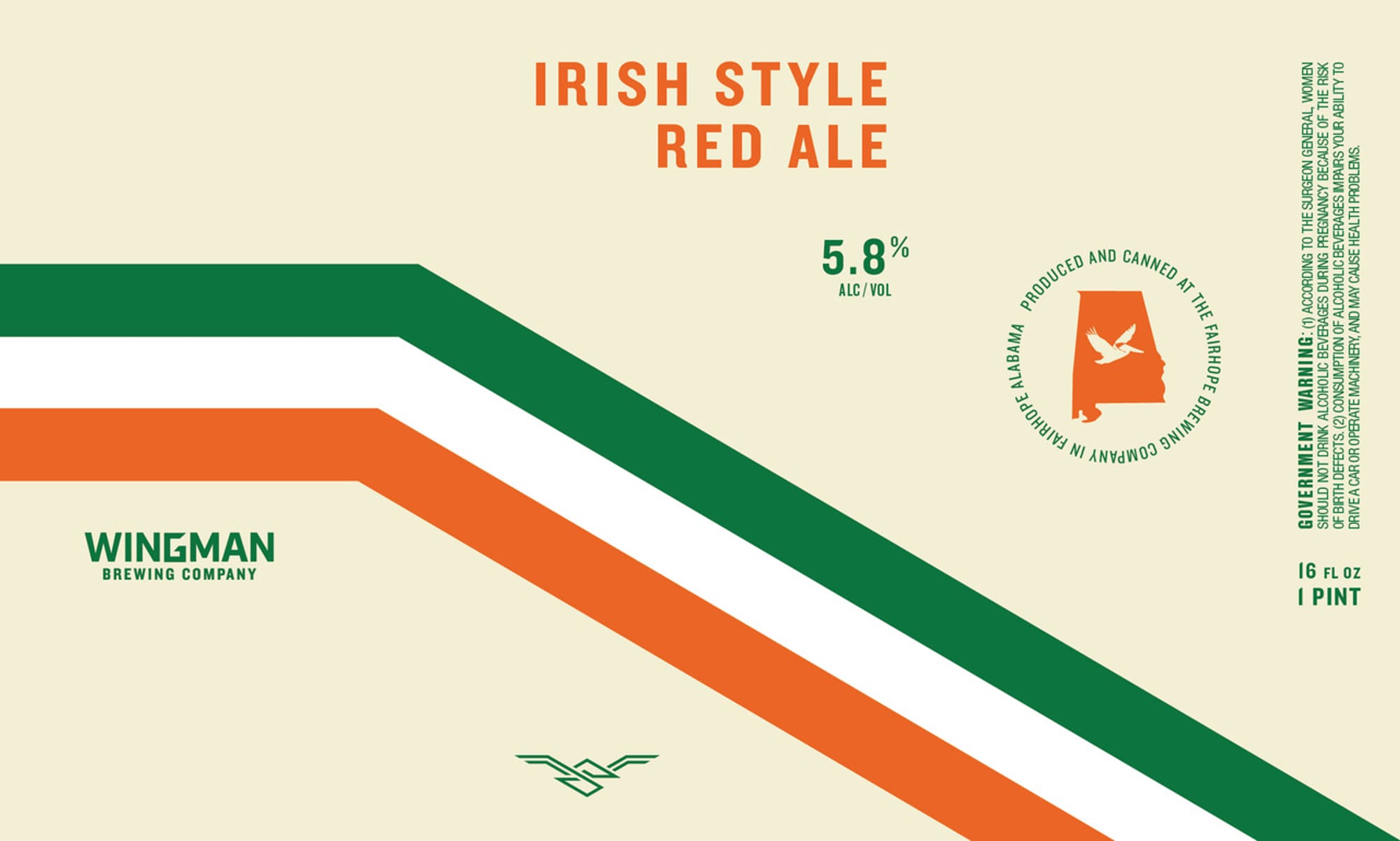 Irish Style Red Ale by Wingman Brewing Company - beer label